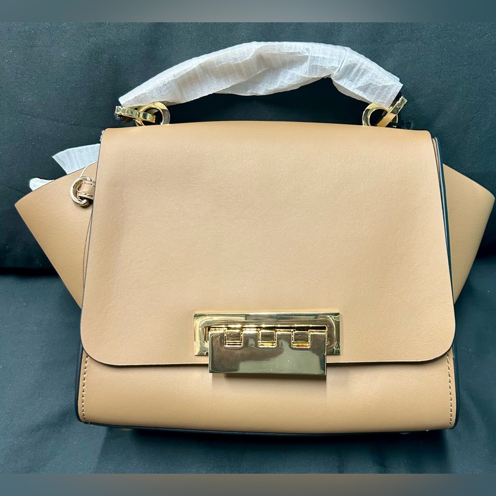 Zac Posen Eartha Iconic Leather Top Handle Crossbody in Nude Style # ZP5151A-251